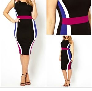Plus Size Color block dress
